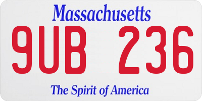 MA license plate 9UB236