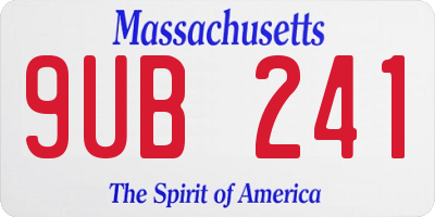MA license plate 9UB241