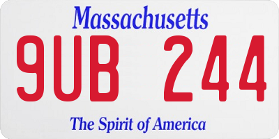 MA license plate 9UB244