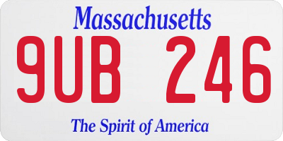 MA license plate 9UB246