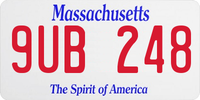 MA license plate 9UB248