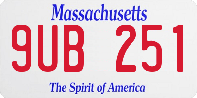 MA license plate 9UB251