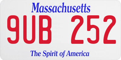 MA license plate 9UB252