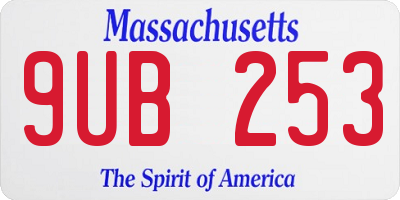 MA license plate 9UB253