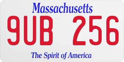 MA license plate 9UB256