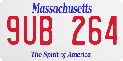 MA license plate 9UB264