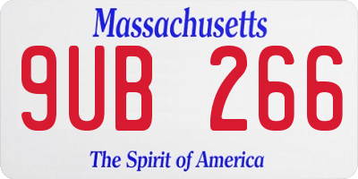 MA license plate 9UB266