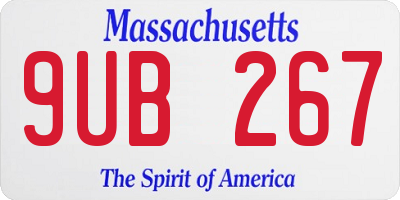 MA license plate 9UB267
