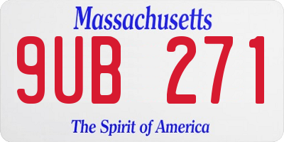 MA license plate 9UB271