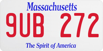 MA license plate 9UB272