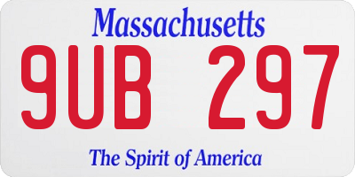 MA license plate 9UB297