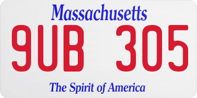 MA license plate 9UB305