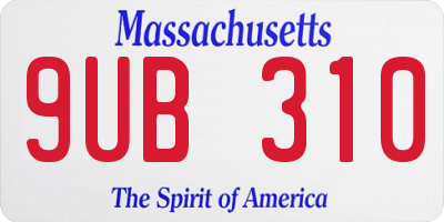 MA license plate 9UB310