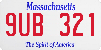 MA license plate 9UB321