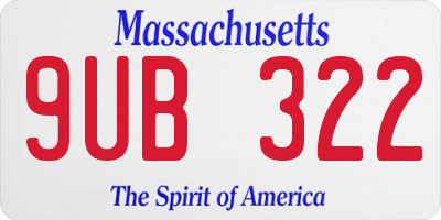 MA license plate 9UB322