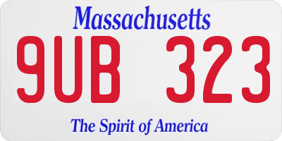 MA license plate 9UB323