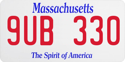 MA license plate 9UB330