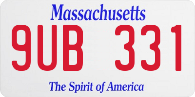 MA license plate 9UB331