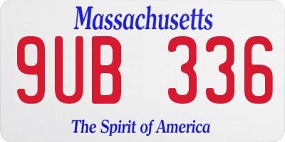 MA license plate 9UB336