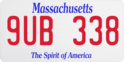 MA license plate 9UB338
