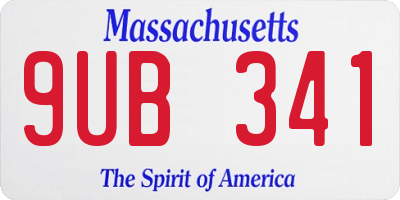 MA license plate 9UB341