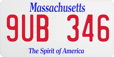 MA license plate 9UB346
