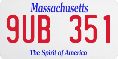 MA license plate 9UB351