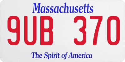 MA license plate 9UB370