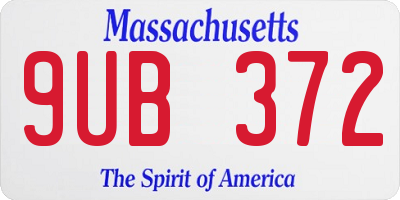 MA license plate 9UB372