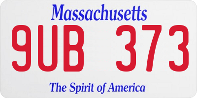 MA license plate 9UB373