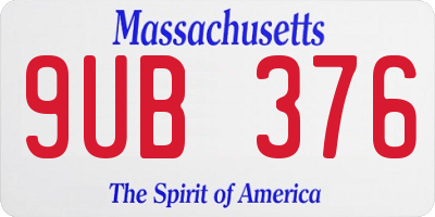 MA license plate 9UB376