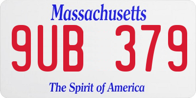 MA license plate 9UB379