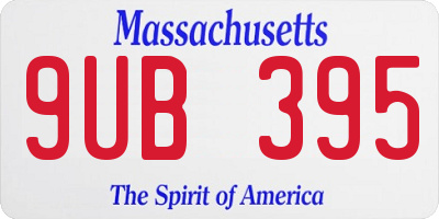 MA license plate 9UB395