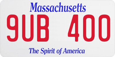 MA license plate 9UB400
