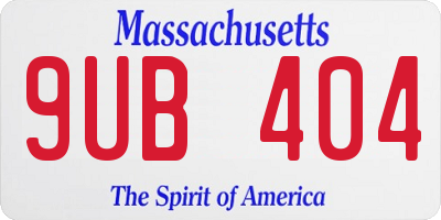 MA license plate 9UB404