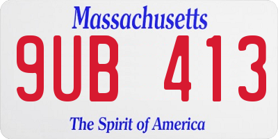 MA license plate 9UB413