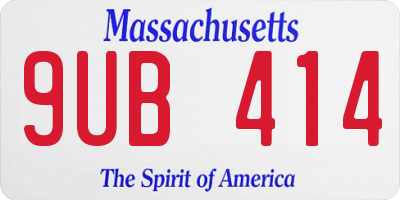 MA license plate 9UB414