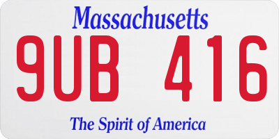 MA license plate 9UB416