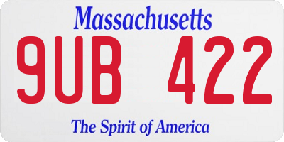 MA license plate 9UB422