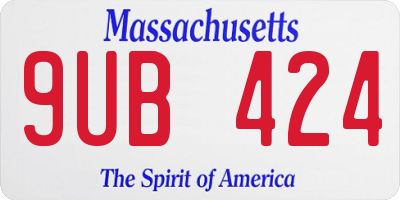 MA license plate 9UB424