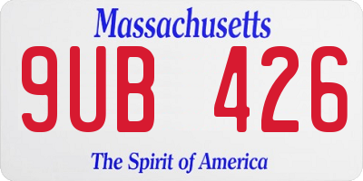 MA license plate 9UB426