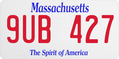 MA license plate 9UB427
