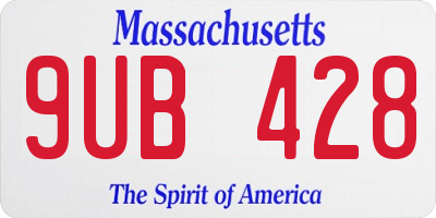 MA license plate 9UB428