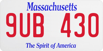 MA license plate 9UB430