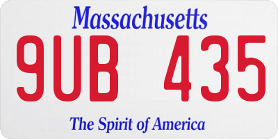 MA license plate 9UB435