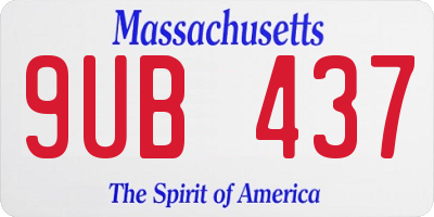 MA license plate 9UB437