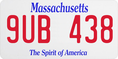 MA license plate 9UB438