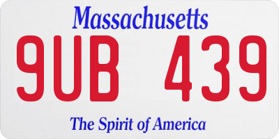 MA license plate 9UB439