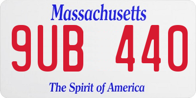 MA license plate 9UB440