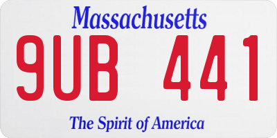 MA license plate 9UB441